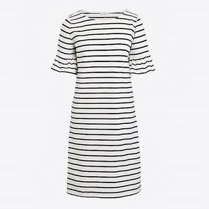 J Crew Factory Navy/White bell sleeve dress